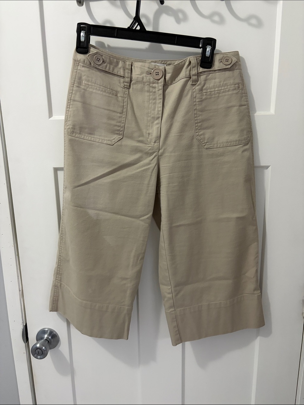Talbots Beige Capris with Button Waist